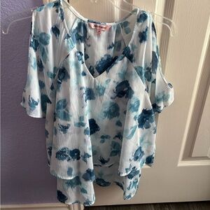 Floral Blue Women's Top